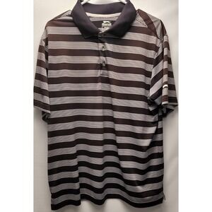 Mens Size XL Slazenger Golf Black Stripe Golf Polo Shirt